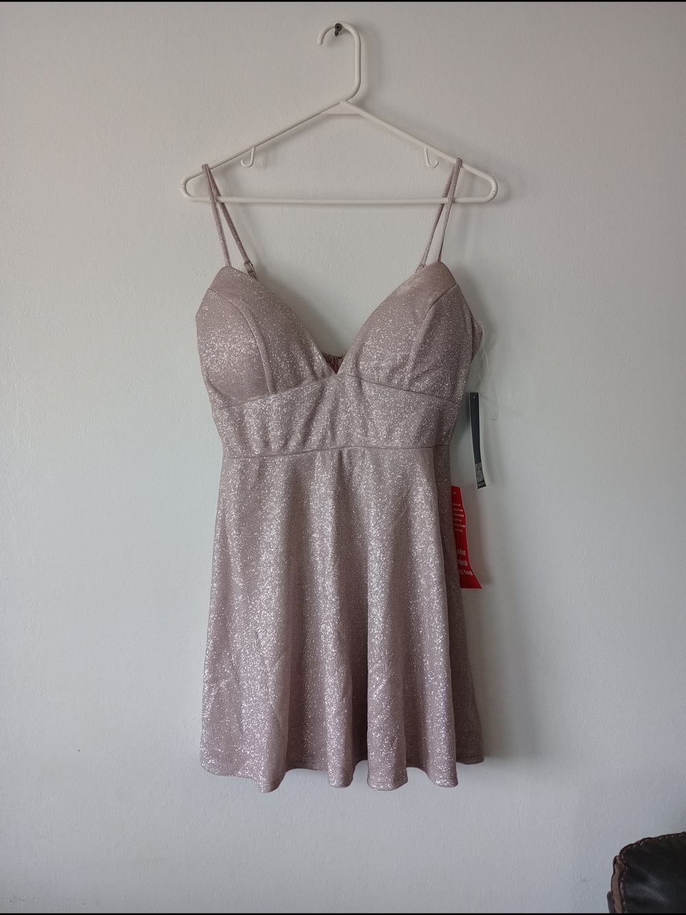 Trixxi Sparkling Blush Pink A-Line Mini Dress Size L Women's